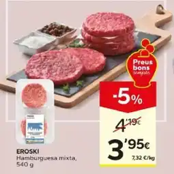 Caprabo Eroski hamburguesa mixta oferta