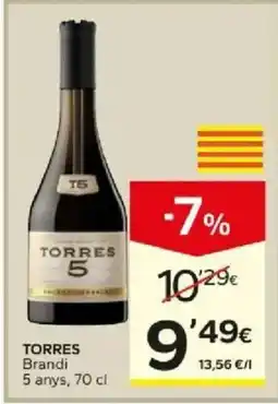 Caprabo Torres brandi 5 anys oferta