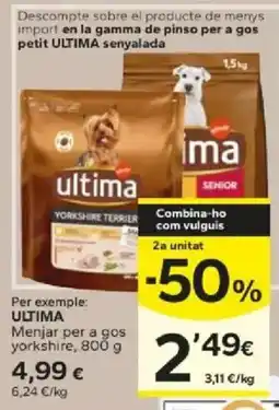 Caprabo ultima menjar per a gos yorkshire oferta