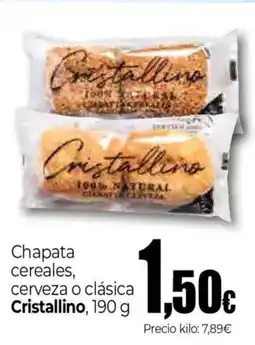 Unide Supermercados Cristallino chapata cereales, cerveza o clásica oferta