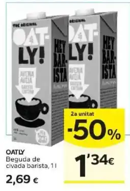 Caprabo Oatly beguda de civada barista oferta