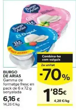 Caprabo Burgo de Arias gamma de formatge fresc oferta