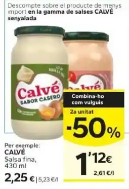 Caprabo Calvé salsa casera oferta
