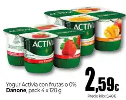 Unide Supermercados Danone Yogur Activia con frutas o 0% oferta