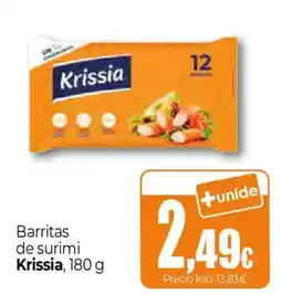 Unide Supermercados Krissia barritas de surimi oferta