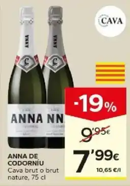 Caprabo Anna de Codorniu Cava brut o brut nature oferta