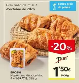 Caprabo eroski napolitana de xocolata oferta