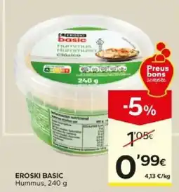 Caprabo eroski basic hummus oferta