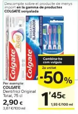 Caprabo Colgate dentífric original total oferta