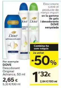 Caprabo Dove desodorants oferta