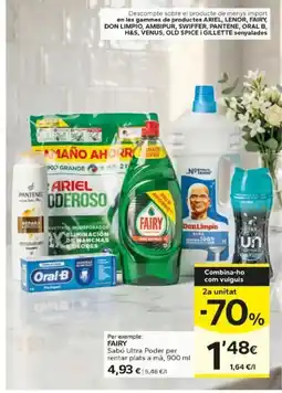 Caprabo Fairy Sabó Ultra Poder per rentar plats a mà oferta