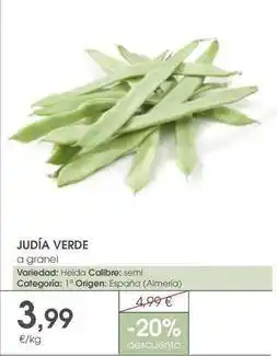 Supermercados Plaza Origen - judia verde oferta