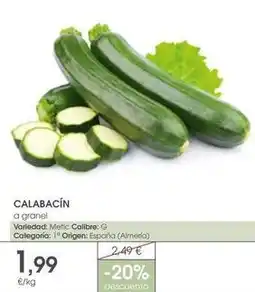 Supermercados Plaza Origen - calabacín oferta