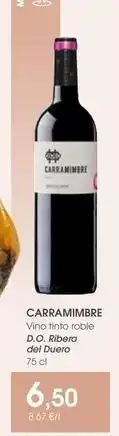Supermercados Plaza Carramimbre - vino tinto roble d.o. ribera del duero oferta