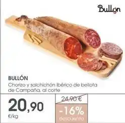 Supermercados Plaza Bellota - chorizo y salchichon iberico de de campana oferta