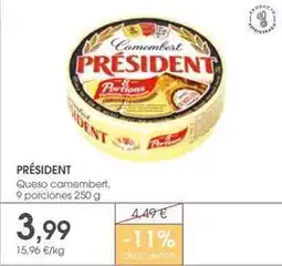 Supermercados Plaza Président - queso camembert oferta