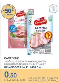 Supermercados Plaza Campofrío - jamón cocido lonchas extrajugoso o cocido lonchas cuida-a oferta