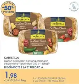 Supermercados Plaza Carretilla - lasaña boloñesa o lasana calabacin o berenjena oferta