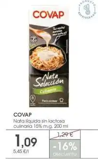 Supermercados Plaza Covap - nata liquida sin lactosa culinaria 15% m.g oferta