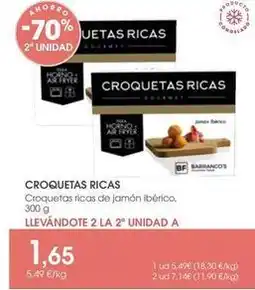 Supermercados Plaza Croquetas ricas de jamón ibérico oferta