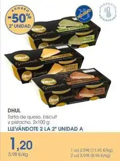 Supermercados Plaza Dhul - tarta de queso, biscuit y pistacho oferta