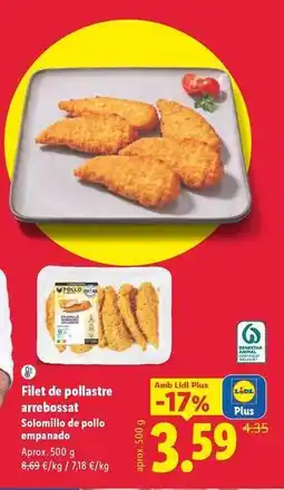 Lidl Solomillo de pollo empanado oferta