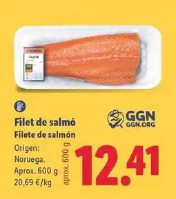 Lidl Filete de salmon oferta