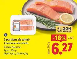 Lidl 2 porciones de salmon oferta