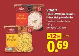 Lidl Vitasia - fideos wok precocinados oferta