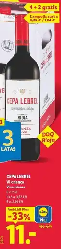 Lidl Cepa lebrel - vino tinto reserva d.o. rioja oferta