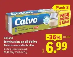 Lidl Calvo - tonyina clara en oli d'oliva oferta