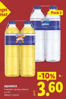 Lidl Aquarius - 2 svitantes, taronja o llimona oferta