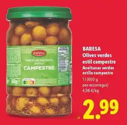 Lidl Baresa - olives verdes estil campestre oferta