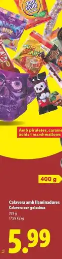 Lidl Candy - calavera con golosinas oferta