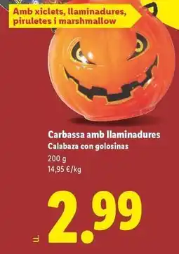 Lidl Calabaza con golosinas oferta