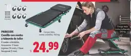 Lidl Parkside - camila con ruedas y taburete de taller oferta