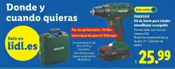 Lidl Parkside - kit de inicio para taladro atornillador recargable oferta