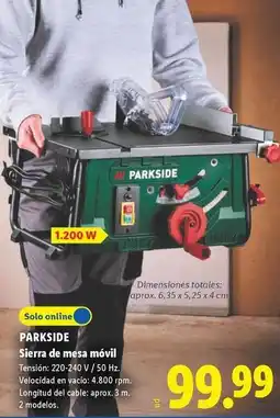 Lidl Parkside - sierra de mesa móvil oferta