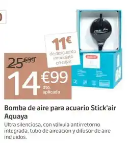 Jardiland Aquaya bomba de aire para acuario Stick'air oferta