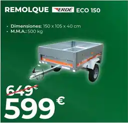Feu Vert Erde remolque eco 150 oferta