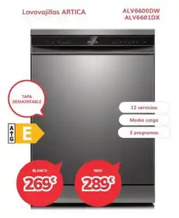 Mi electro Artica lavavajillas ALV6600DW ALV6601DX oferta