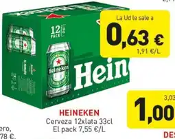 Hiperber Heineken Cerveza 12x lata 33cl oferta