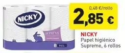 Hiperber Nicky papel higiénico supreme oferta