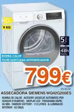 Expert Siemens assecadora wq42g200es oferta