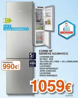 Expert siemens combi nf kg39nvicg oferta