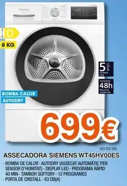 Expert Siemens assecadora wt45hv00es oferta