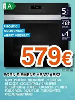 Expert Siemens forni hb372aes3 oferta