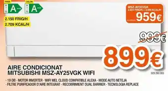 Mitsubishi aire condicionat msz-ay25vgk wifi
