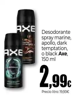 Unide Market axe desodorante spray marine, apollo, dark temptation, o black axe oferta