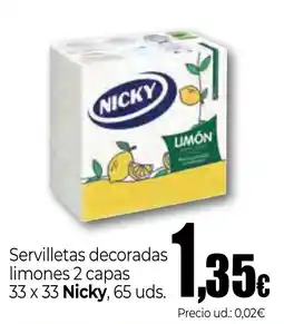 Unide Market Nicky servilletas decoradas limones 2 capas oferta